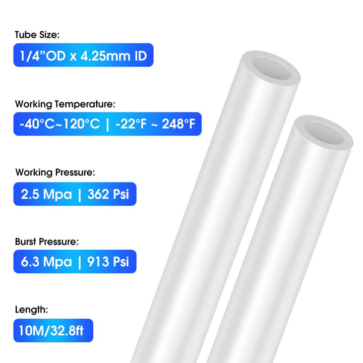 Air Line 1/4 inch od Clear Pneumatic Nylon Tube 32.8ft Air Brake Tubing Nylon Hose