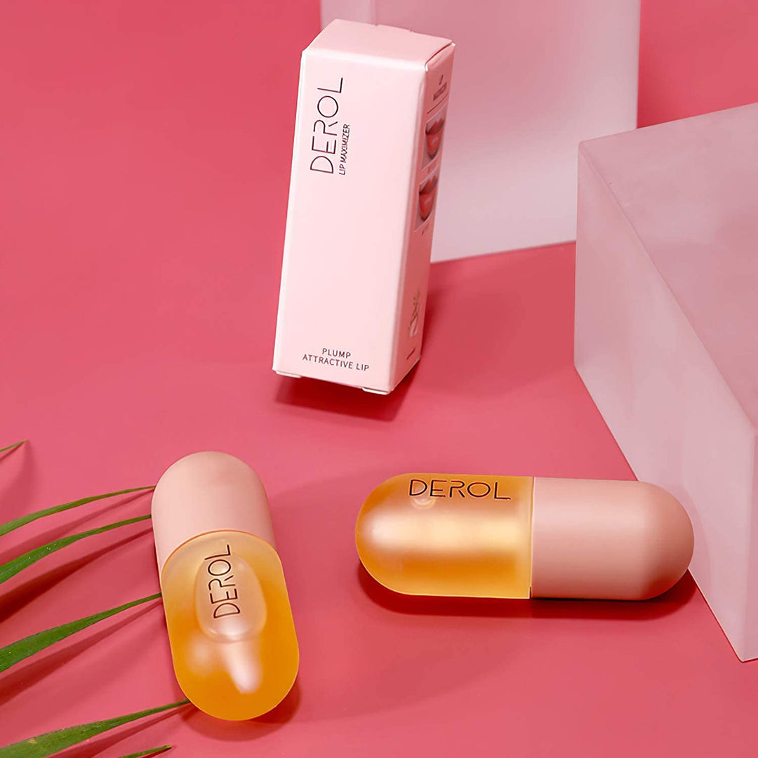 DEROL Lip Plumper, Natural Lip Plumper and Lip Care Serum, Lip Enhancer for Fuller, Lip Mask, Beautiful Fuller, Hydrating & Reduce Fine Lines 5.5ML (Day)
