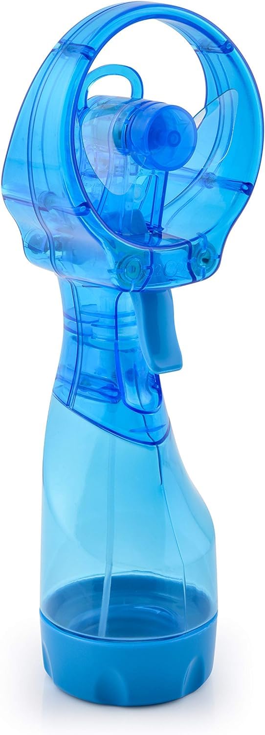 Deluxe Handheld Battery Powered Water Misting Fan (Light Blue)