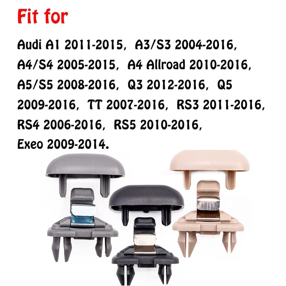 2-Pack Beige Interior Sun Visor Hook Clip Base Makeup Mirror Fixing Bracket Compatible with A1 A3 A4 A5 Q3 Q5 OEM(8E0 857 562, 8U0 857 562A)