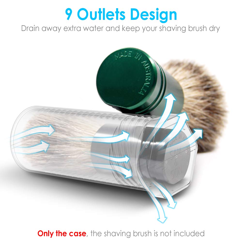 Shaving Brush Travel Case, Shave Brush Holder Stand with Adjustable Height Compatible Most of Shaving Brushes (Brush not Included) White