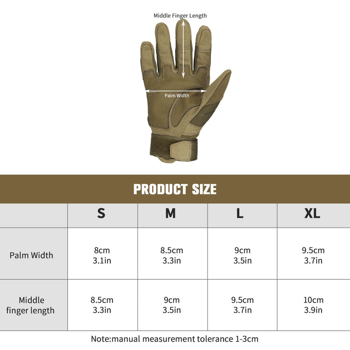 Outdoor Gloves for Men, Motorcycle Gloves for Cycling Hiking Camping Climbing, Airsoft Gloves for Paintball and Shooting