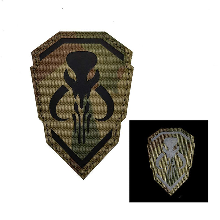 IR Patch Infrared Reflective Morale-Emblem Badge Tactical Military Hook & The Loop for Backpacks Caps Jersey Jeans Jacket (CP)