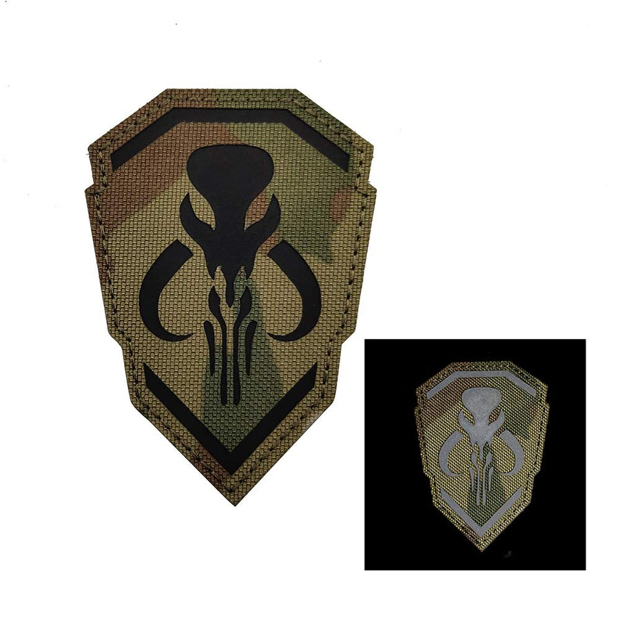 IR Patch Infrared Reflective Morale-Emblem Badge Tactical Military Hook & The Loop for Backpacks Caps Jersey Jeans Jacket (CP)