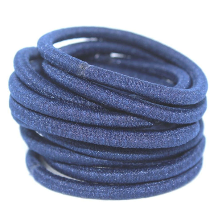 10 Pcs, Dark Slate Blue: 4 Mm Elastic Bands Hair Ties Children Rubber Hair Headbands - 10 Pcs (Dark Slate Blue)