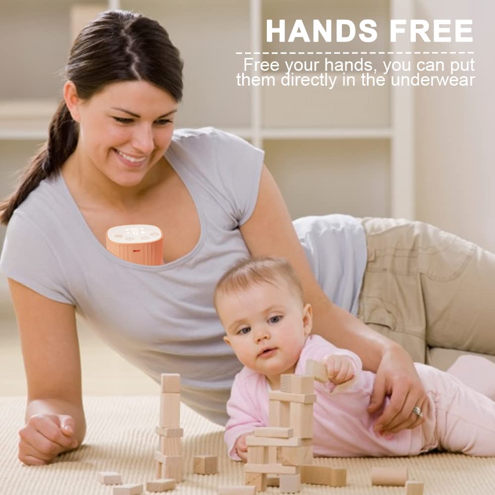Wearable Portable Electric Breast Pump - Hands-Free Rechargeable Breast Pump with 3Modes & 9Levels, Painless Breastfeeding Breast Pump with LCD Display, Can Be Worn in-Bra, Touch Control, 24mm Flange