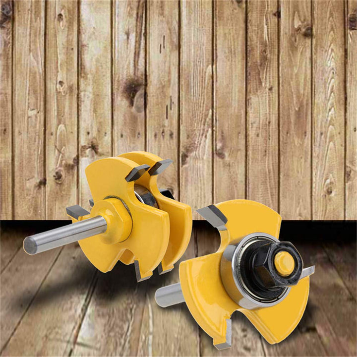 1/4 Shank 1-3/8 Diameter 45 Degree Lock Miter Router Bit Wood Cutter for Woodworking Drilling Power Tools