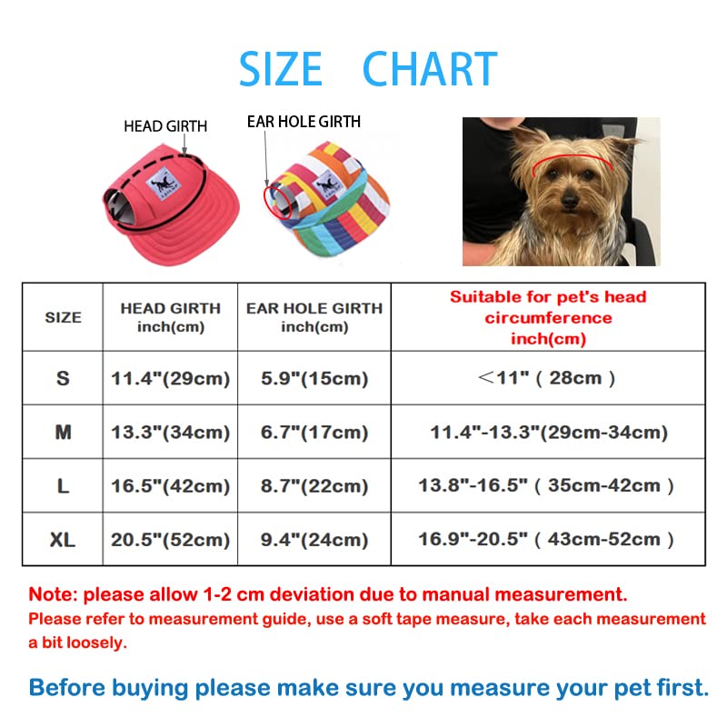 Leconpet Baseball Caps Hats with Neck Strap Adjustable Comfortable Ear Holes for Small Medium and Large Dogs in Outdoor Sun Protection (S, Blue Jeans)