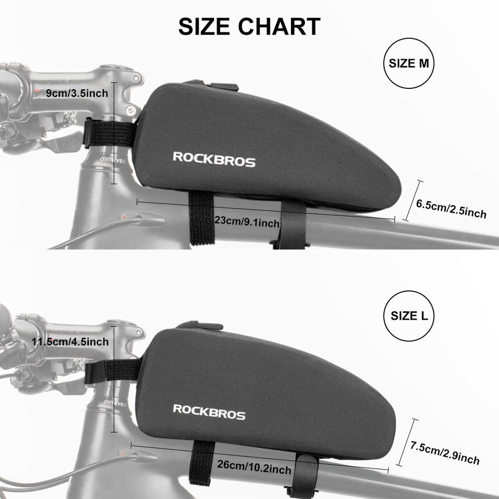 Bike Bag Top Tube Bike Frame Bag Waterproof Two Zipper Pockets Bike Pouch Top Tube Bike Bags for Bicycles
