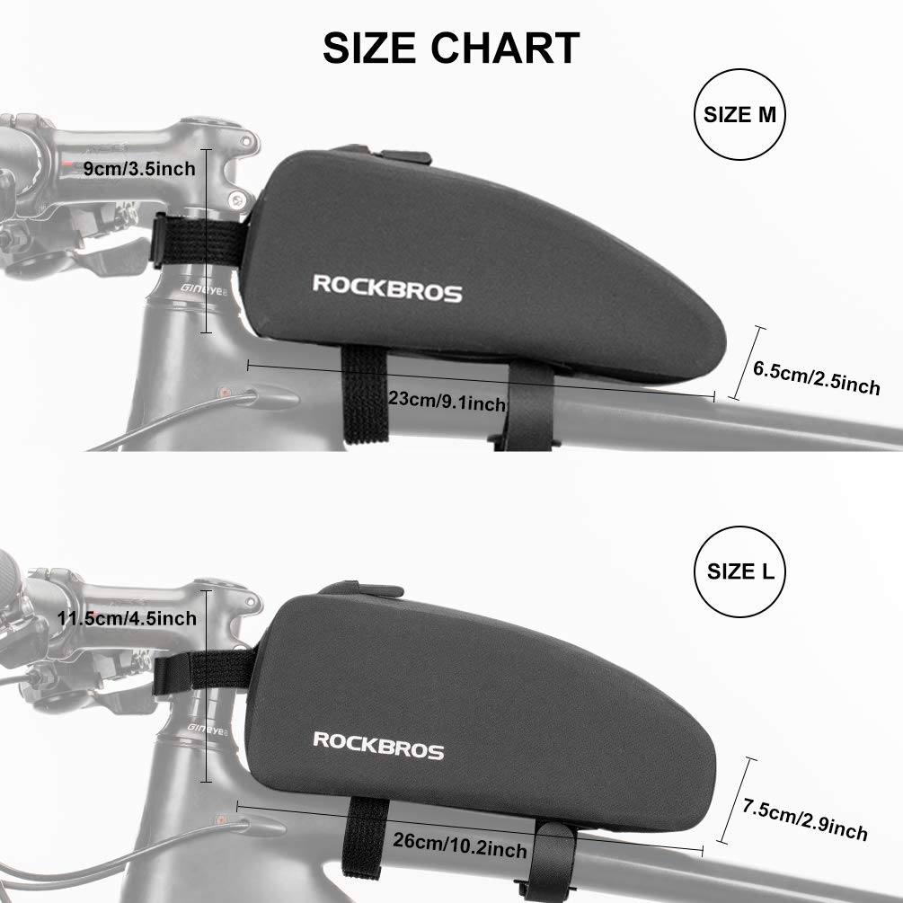 Bike Bag Top Tube Bike Frame Bag Waterproof Two Zipper Pockets Bike Pouch Top Tube Bike Bags for Bicycles