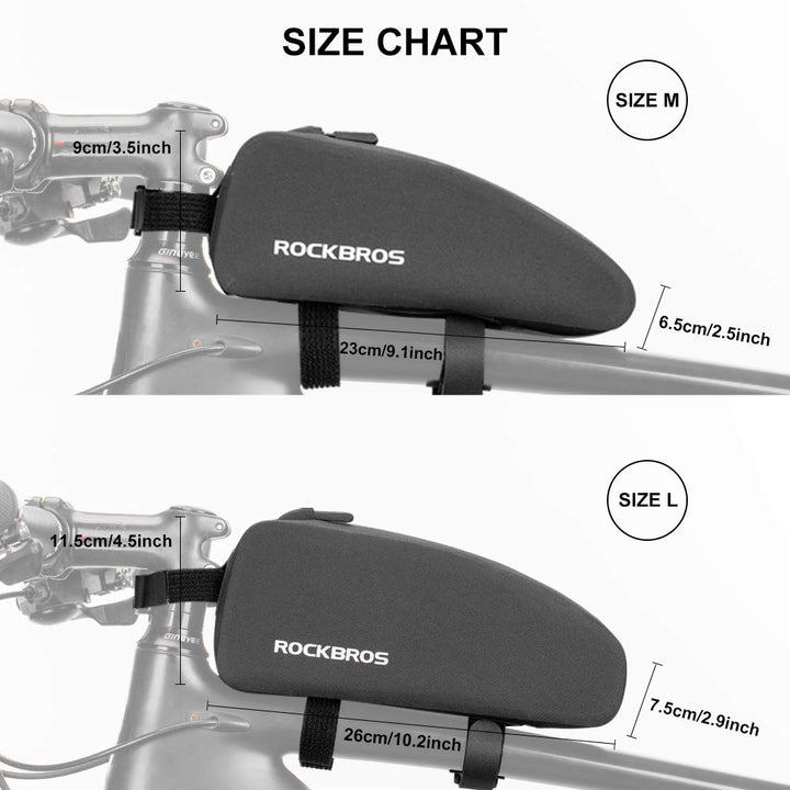 Bike Bag Top Tube Bike Frame Bag Waterproof Two Zipper Pockets Bike Pouch Top Tube Bike Bags for Bicycles