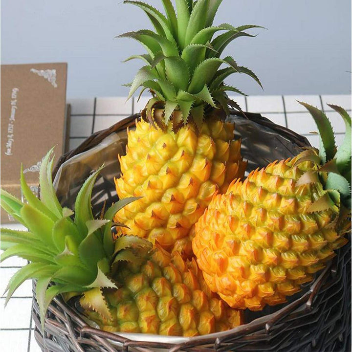 12 Large Artificial Pineapple Fruit Ornament, Fake Pineapple Display High Simulation Dummy Fruits Vegetables Studio Photo Prop for House Party Decor