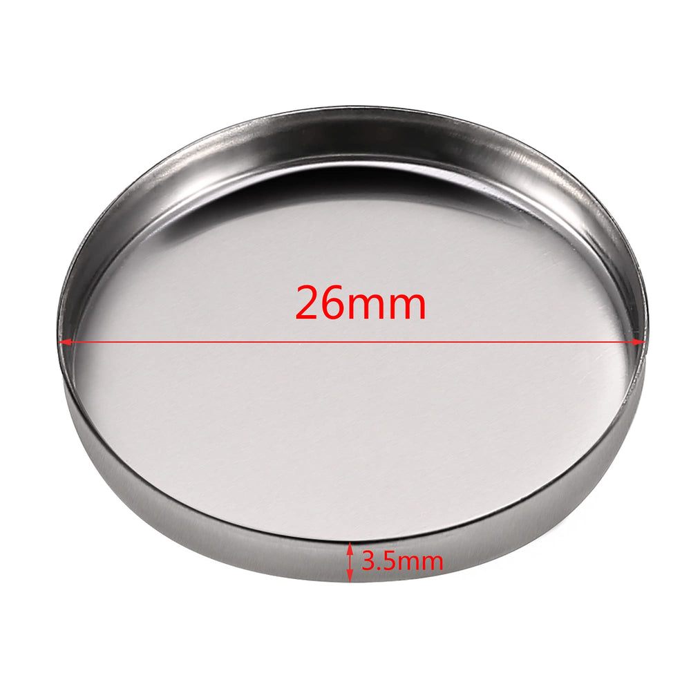 50 Pack Empty Round Metal Tin Palette Pans Cosmetic Eyeshadow Blush Lipstick Organizer Size 26 mm for Magnets Cosmetic Palettes
