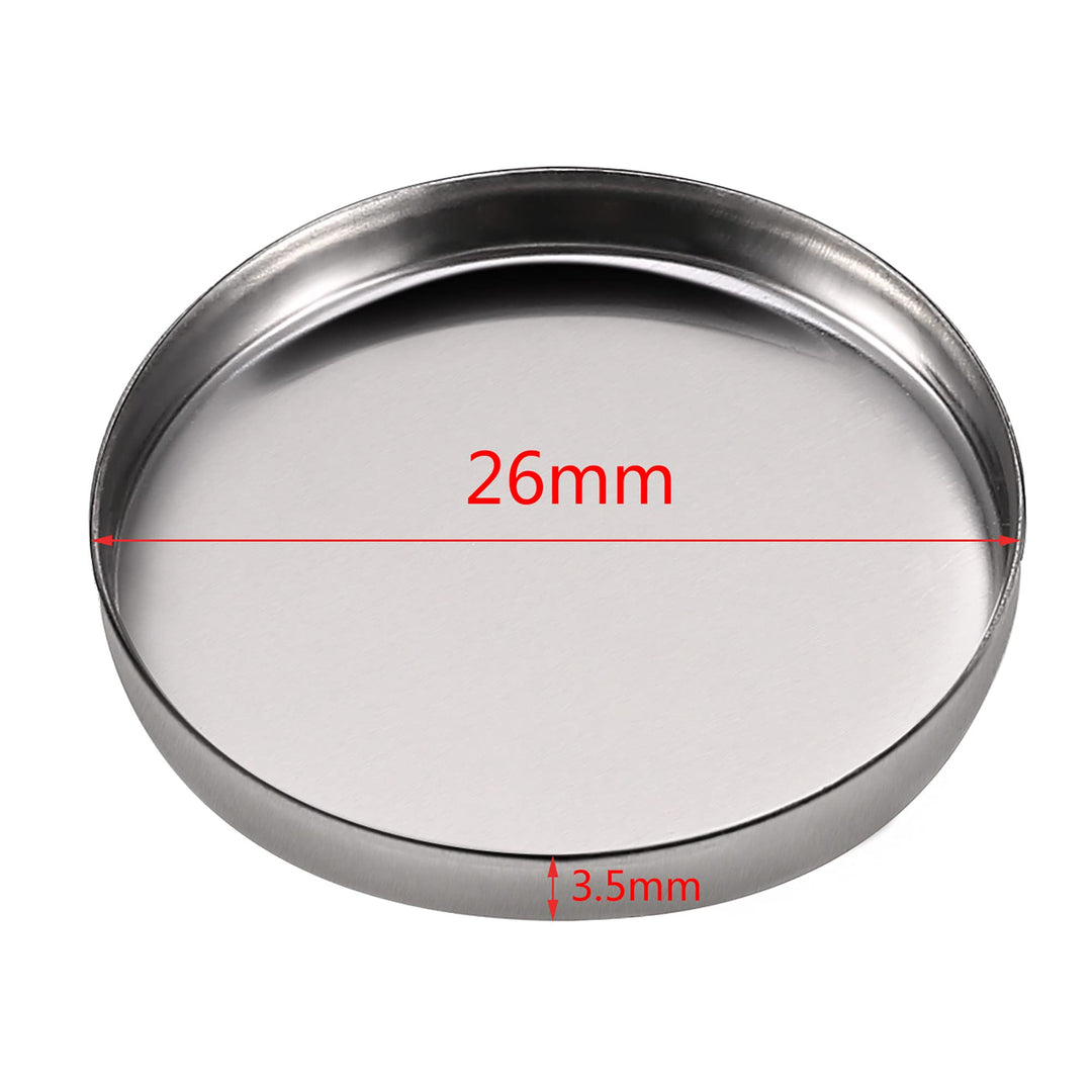 50 Pack Empty Round Metal Tin Palette Pans Cosmetic Eyeshadow Blush Lipstick Organizer Size 26 mm for Magnets Cosmetic Palettes