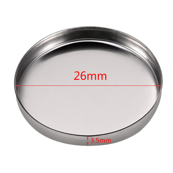 50 Pack Empty Round Metal Tin Palette Pans Cosmetic Eyeshadow Blush Lipstick Organizer Size 26 mm for Magnets Cosmetic Palettes