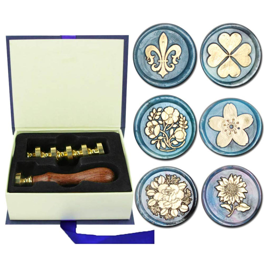Cherry Blossom Wax Seal Stamp Sakura Seal Stamp Retro Wood Sealing Stamp for Wedding Envelopes Invitation Decoration (Cherry blossom)