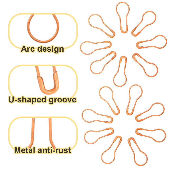 1000 pcs Metal Safety Pins Gourd Pin Bulb Pin Calabash Pin Bead Needle Pin Clothing Tag Pin DIY Home Accessories (Orange)