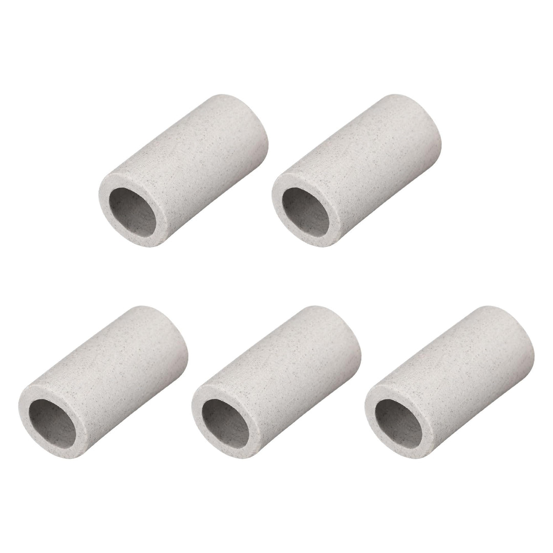 5pcs 10mm Dia Ceramic Tube Insulated Electronic Wire Bundle Heat Insulation Protection Single Bore