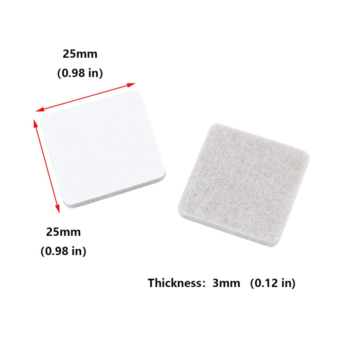 100pcs 1 x 1 Self-Adhesive Square Furniture Felt Pads Wood Floor Protectors Linen
