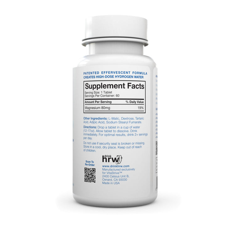 Rejuvenation Molecular Hydrogen Tablets with Magnesium: Highest Dose and Concentration, Supports Gut, Liver, Brain, Cardiovascular, Mitochondrial Health - Unflavored