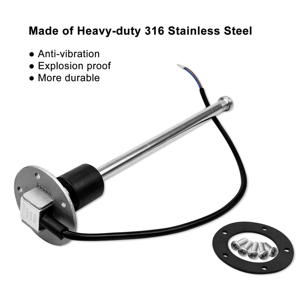 240-33 ohms 9(225mm) Fuel Level Sending Unit for Marine Boat Truck Car Fuel Water Level Gauge Sensor Stainless Steel Fuel Gas Tank Sender 5 Hole