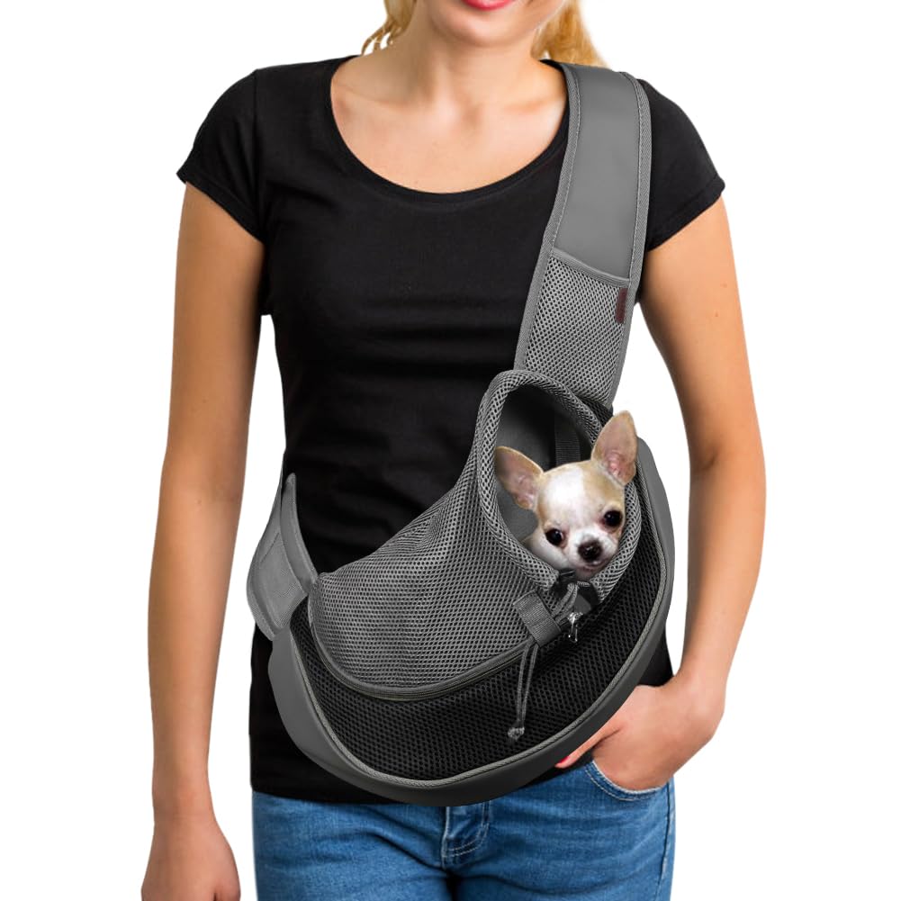 Pet Dog Sling Carrier Breathable Mesh Travel Safe Sling Bag Carrier for Dogs Cats