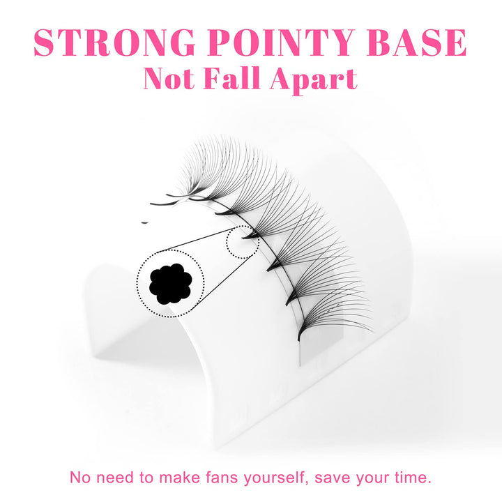 TDANCE Eyelash Extensions 9D Superior Lash Extensions Premade Fans Russion Volume Fans D Curl 0.07 Thickness Middle Stem 13mm Mixed Length(Middle Stem,9D-0.07-D,13mm)