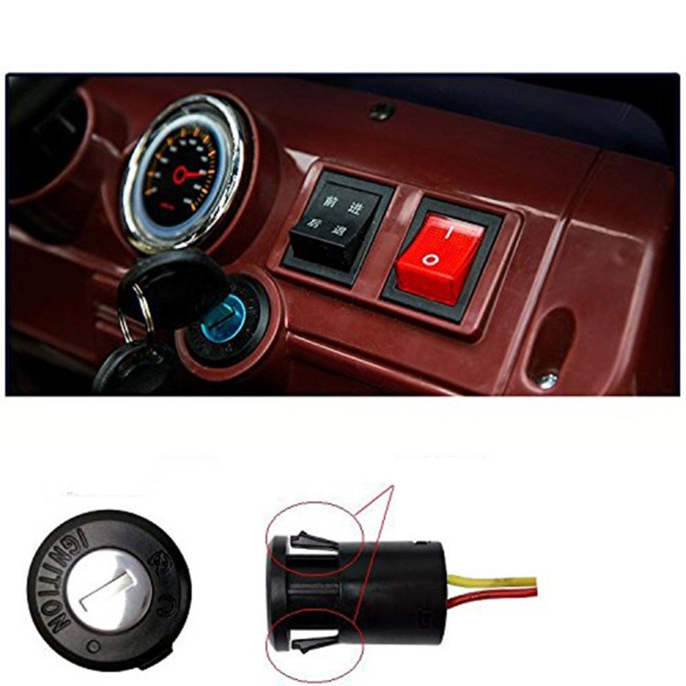 6V12V Power Supply Key Switch Start Power Electric Door Lock Accessory for Children Electric Ride on Toys Replacement Parts