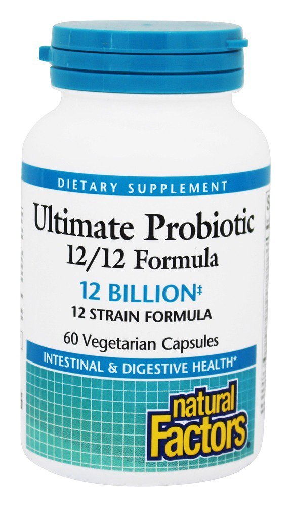 Ultimate Probiotic 12/12 Formula, Daily Probiotic for Ongoing Digestive Support, 12 Strains, 12 Billion CFU, 60 Vegetarian Capsules