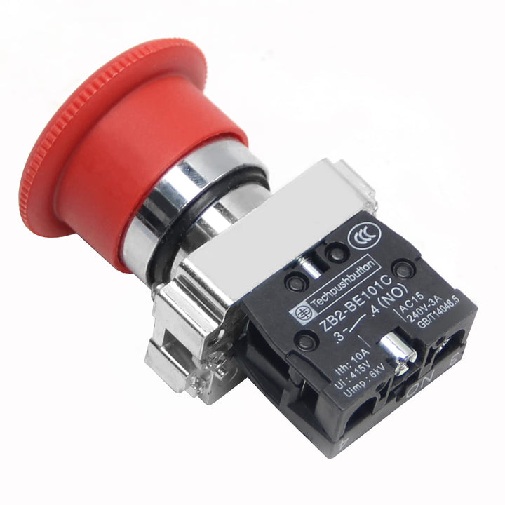 22mm Red Mushroom Emergency Stop Push Button Switch 660V 10A Self-Locking 1NO NC Emergency Stop Switch LAY7