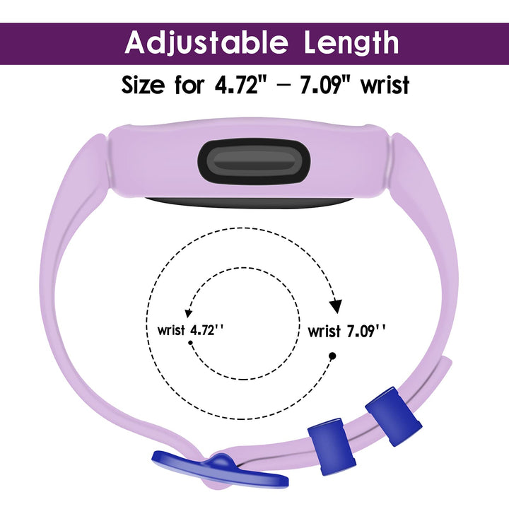 Silicone Bands for Fitbit Ace 3,Waterproof Soft Replacement Bands for Ace 3 Bands for Kids Boys Girls Bracelet Accessories Sports Band for Fitbit Ace 3 Activity Tracker (Mint Green Lilac)
