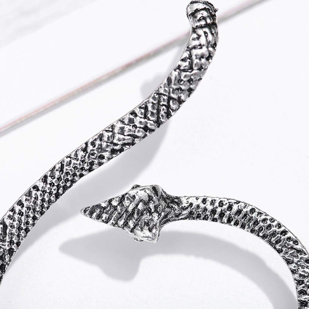 Zehope Punk Snake Climber Earrings Silver Ear Cuff Earring Snake Stud Earrings for Teen Girls
