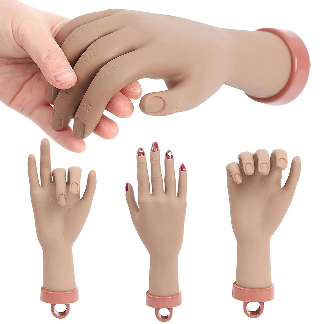 Practice Hand for Acrylic Nails, Nail Hand Practice, Hand for Nail Practice, Flexible Bendable Mannequin Hand, Professional Nail Art Trainer Acrylic Practice Hand 1Pc