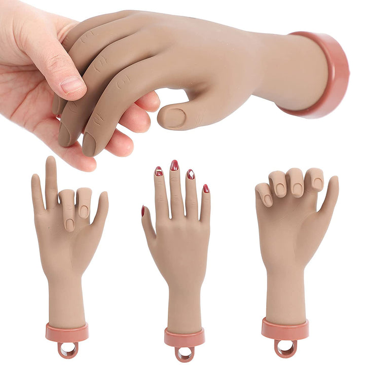 Practice Hand for Acrylic Nails, Nail Hand Practice, Hand for Nail Practice, Flexible Bendable Mannequin Hand, Professional Nail Art Trainer Acrylic Practice Hand 1Pc