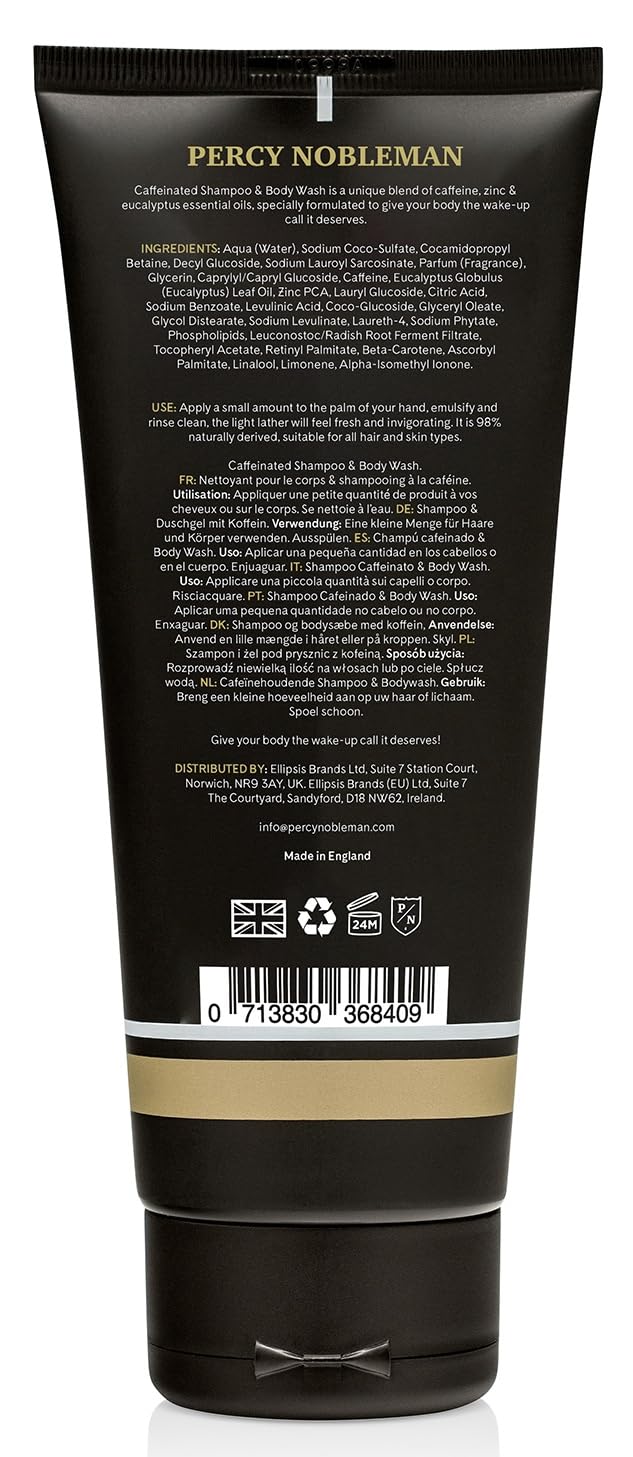 Percy Nobelman Caffeinated Shampoo & Body Wash, New, 6.76 Ounce