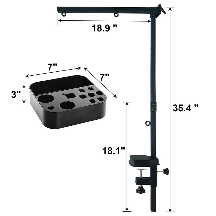 Pet Grooming arm with clamp for Large and Small Dogs - 35 inch Height Adjustable and Free Two No Sit Haunch Holder,Black
