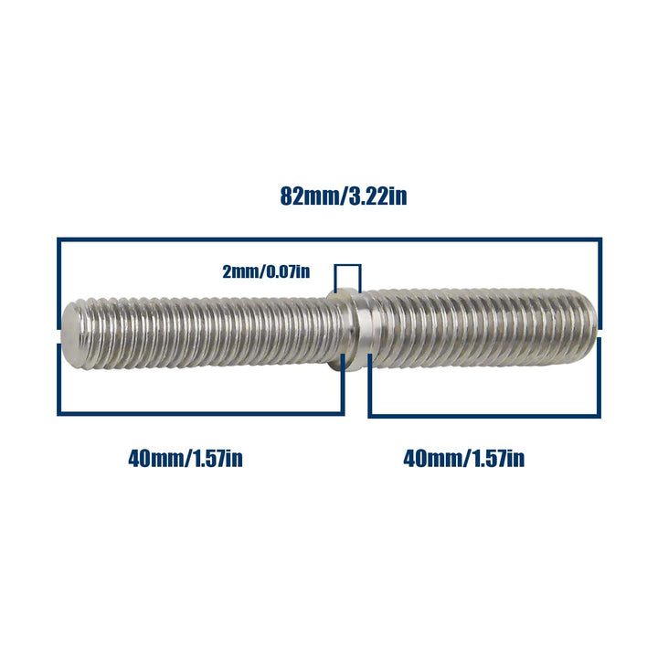 2Pcs Double End Threaded Stud Screw Bolts M10 to M12 80mm 304 Stainless Steel Reduction Thread Adapter for Structural Columns Fasteners
