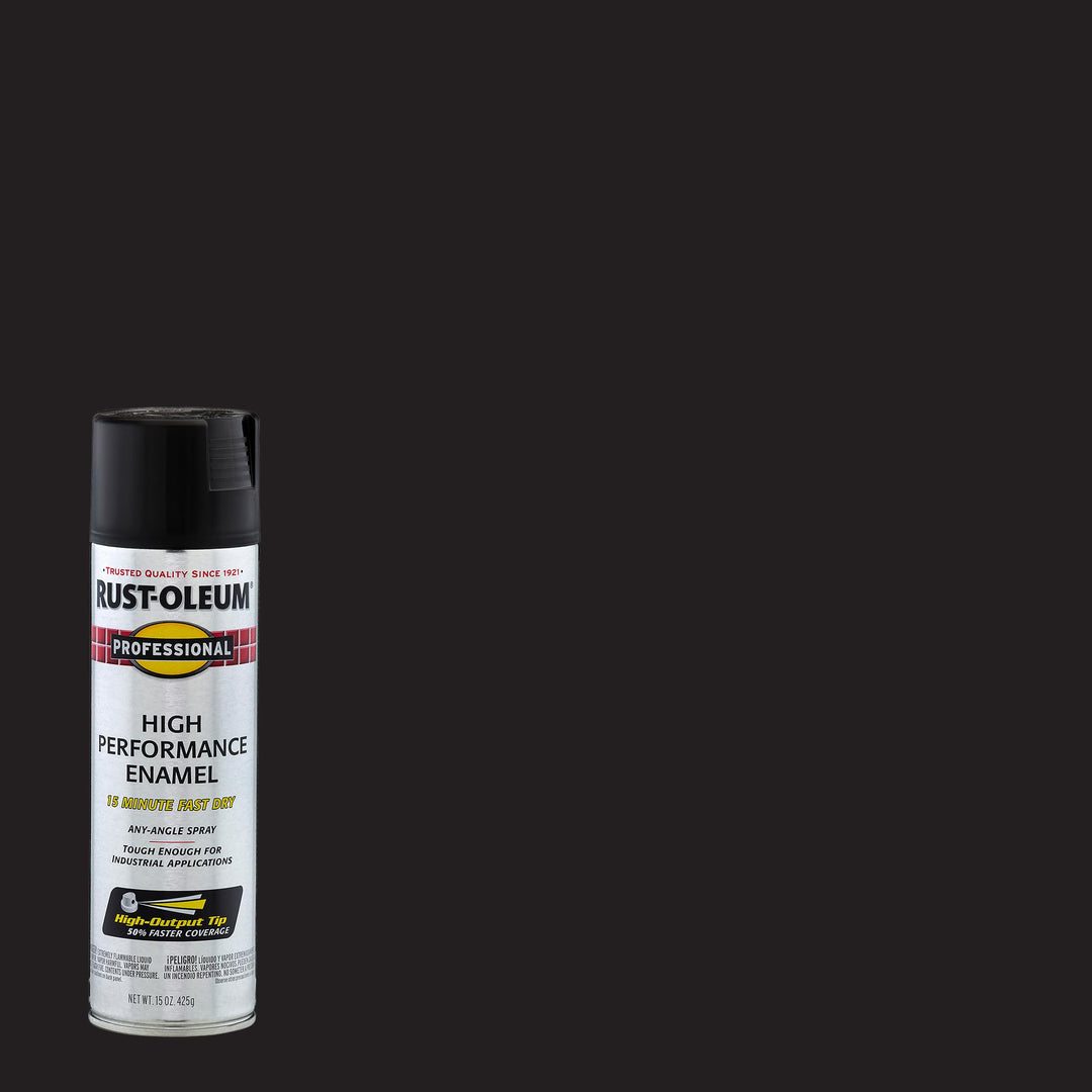 7578838 Professional High Performance Enamel Spray Paint, 15 Oz, Flat Black
