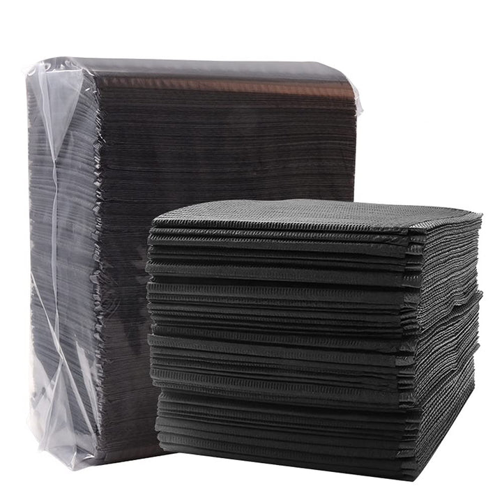 25 Pieces Disposable Tattoo Bibs 3 Ply Dental Bibs Patient Bibs Tattoo Table Covers Clean Pad Tattoo Tray Covers Tattoo Table Mat Tattoo Supplies(Black)