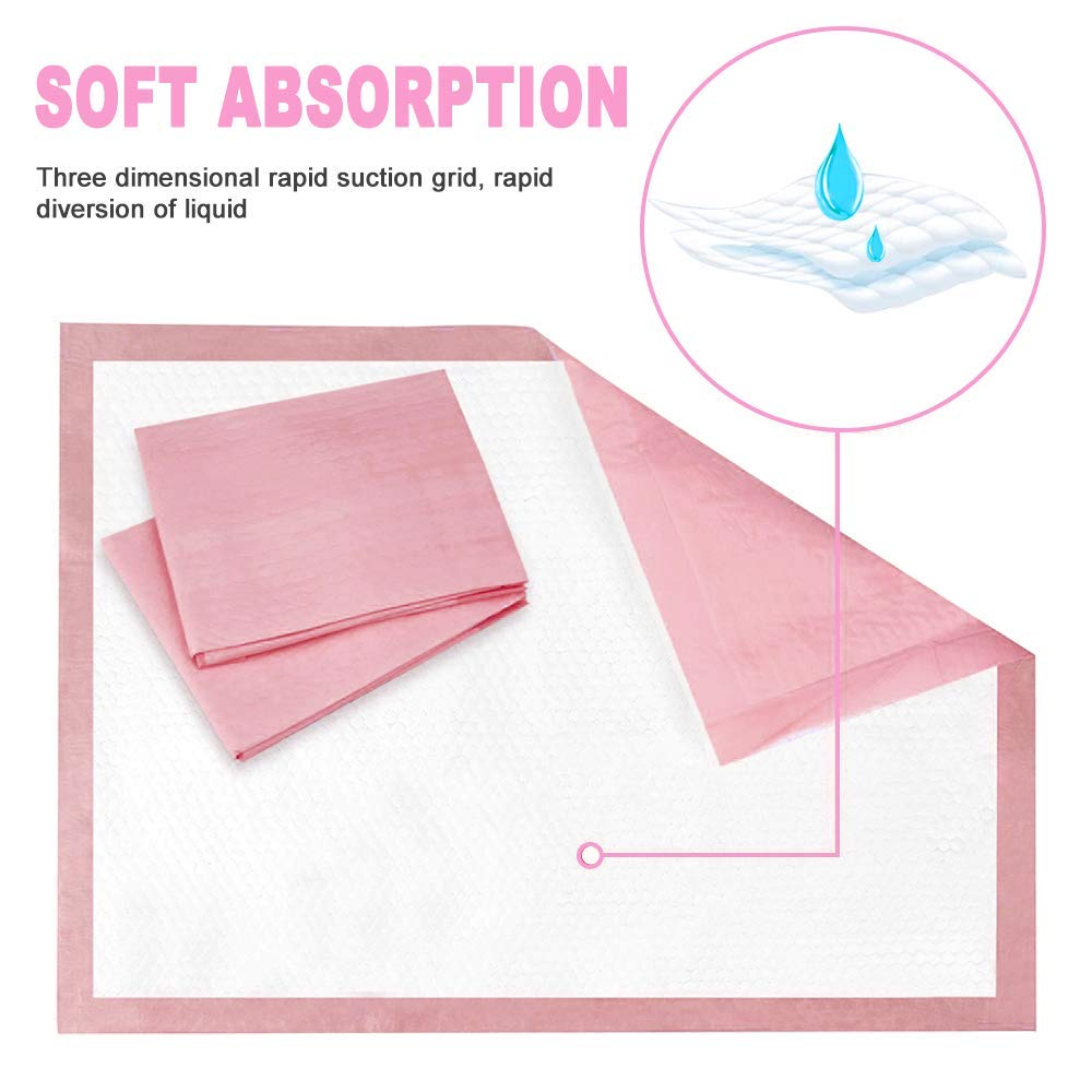 Changing Pad Liners,20 Pack Diaper Changing Pad,Waterproof Changing Pad Cover,Breathable Baby Changing Pad Underpads Bed Table Mat,18 Inches X 13 Inches (Pink)