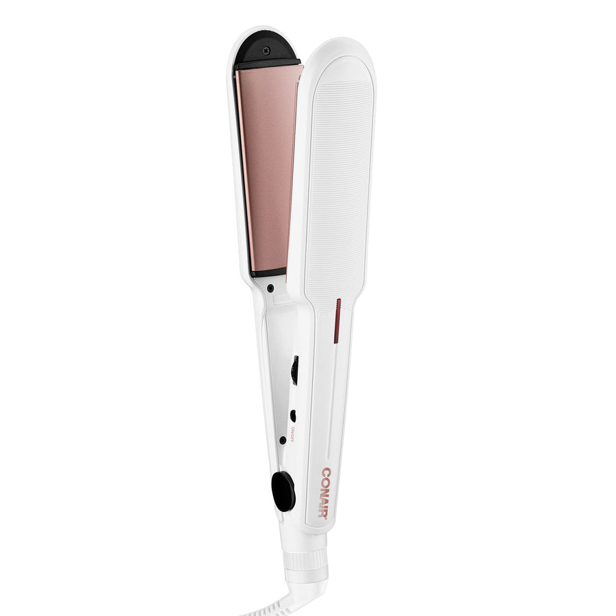 Double Ceramic 11/2 Inch Flat Iron, Corded Electric, White
