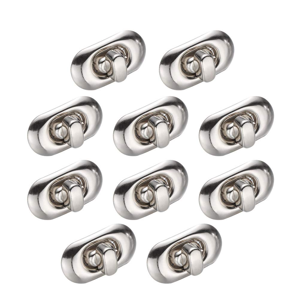 12pcs Purse Twist Turn Lock Purse Lock Clasp Lock Closure Turn Locks for DIY Craft Leather Handbag Bag Hardware (Silver)