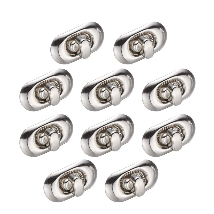 12pcs Purse Twist Turn Lock Purse Lock Clasp Lock Closure Turn Locks for DIY Craft Leather Handbag Bag Hardware (Silver)