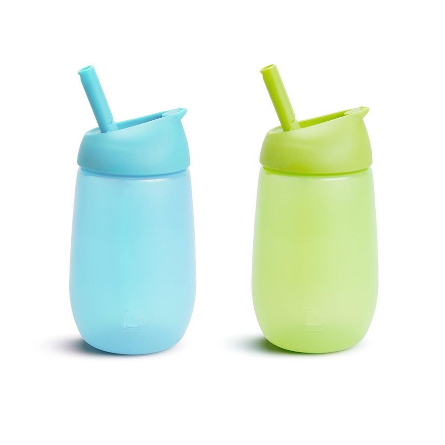 ® Simple Clean™ Toddler Sippy Cup with Easy Clean Straw, 10 Ounce, 2 Pack, Blue/Green