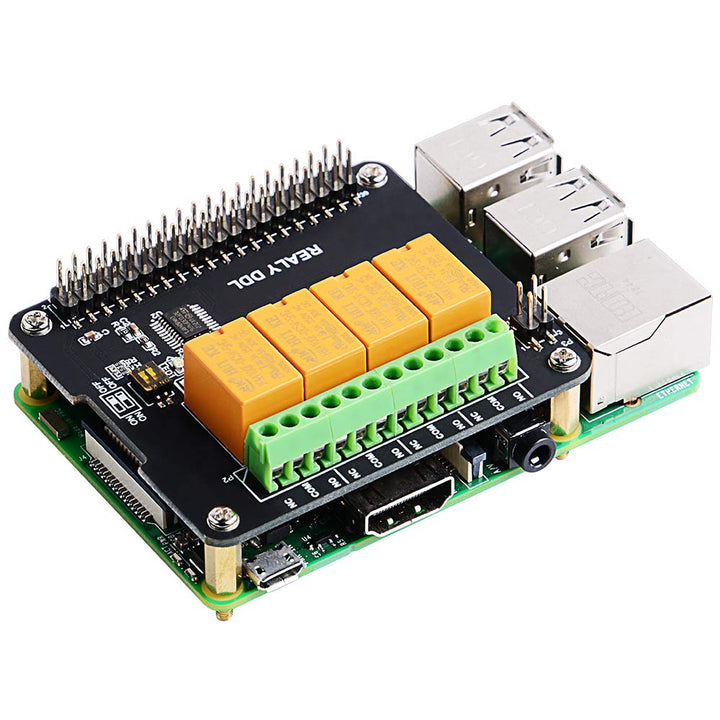 4 Channel Relay Board Module for Raspberry Pi, Power Relay Module for Raspberry Pi 4B & Raspberry Pi 3 Model B+ & Raspberry Pi 3/2 Model B (No Programming Required/Programmable)