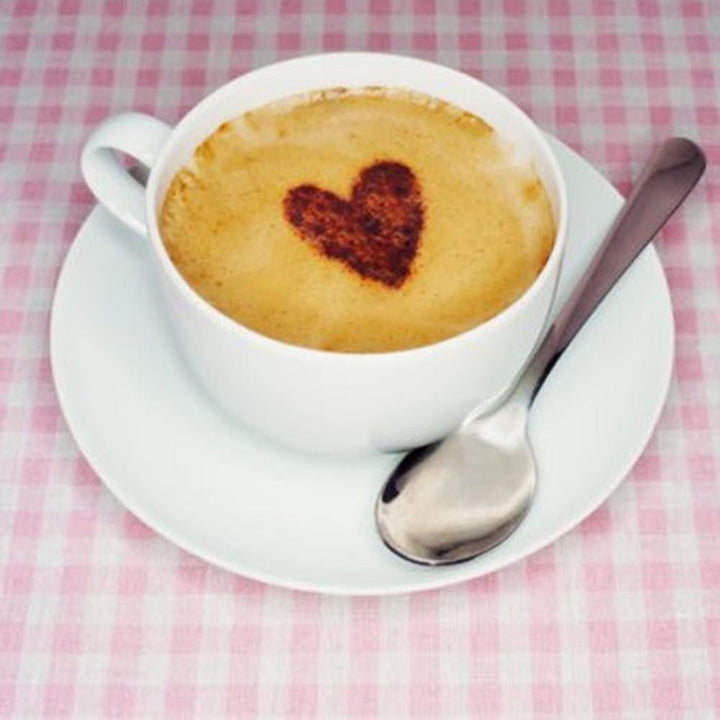 Pack of 16 Cappuccino Coffee Barista Stencils Template Strew Pad Duster Spray