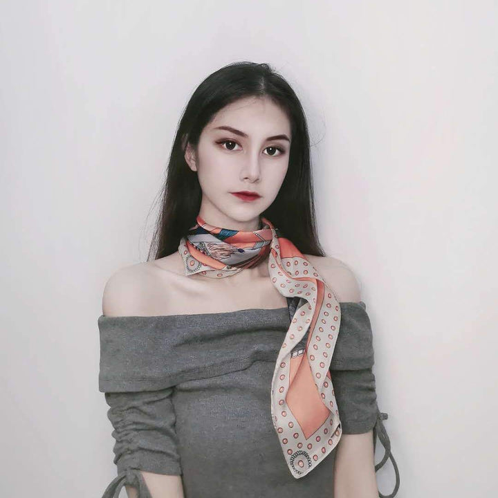Silk Feeling Scarf Medium Square Satin Head Wrap for Women 27.5 inches
