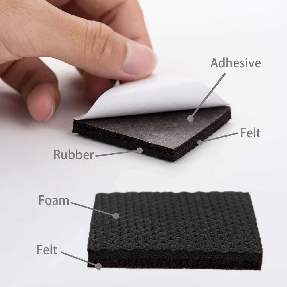 Non Slip Furniture Pads -24 pcs 2.5 Furniture Grippers, Non Skid for Furniture Legs,Self Adhesive Rubber Furniture Feet, Anti Slide Furniture Hardwood Floor Protector for Keep Couch Stoppers