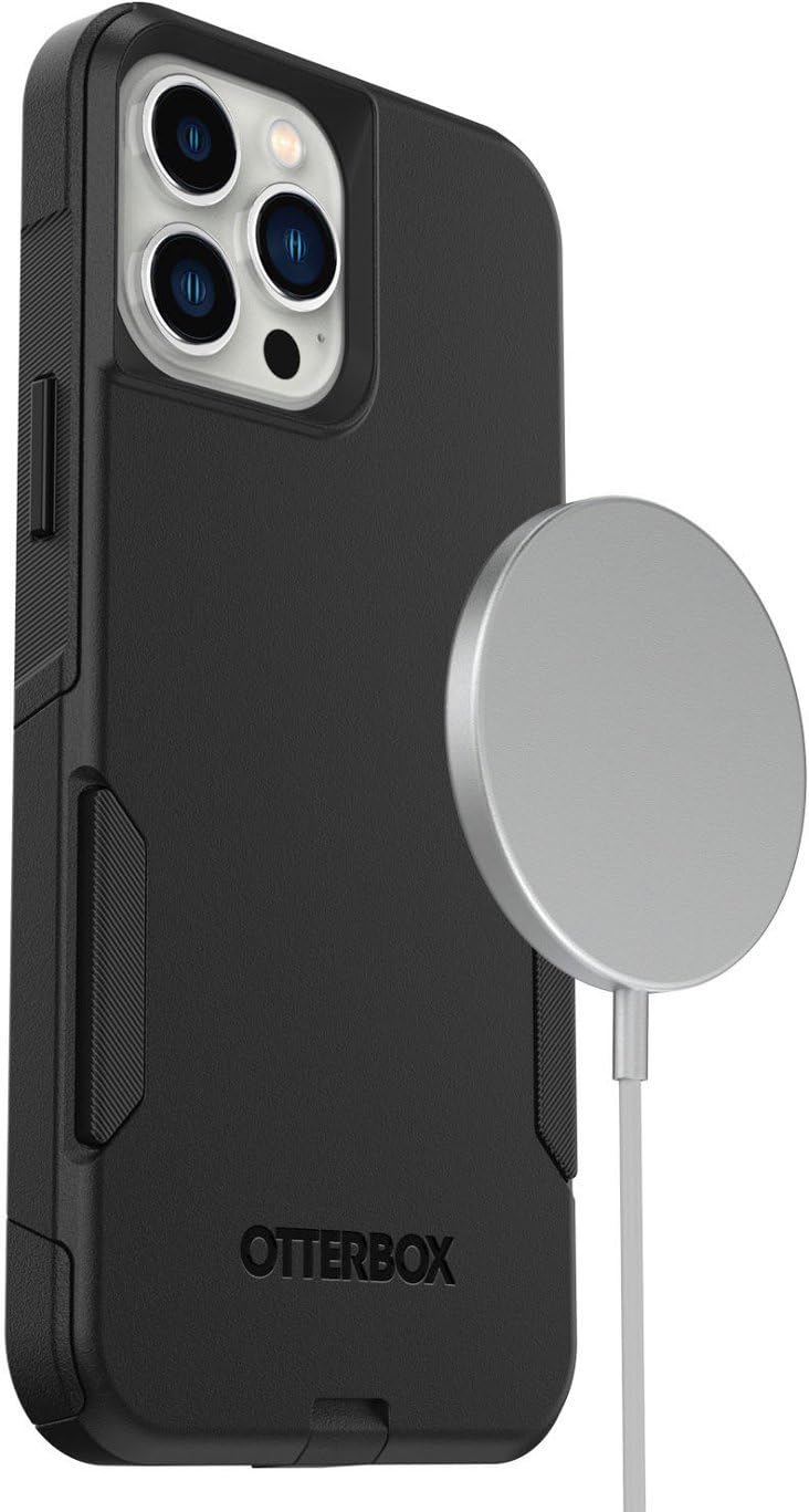 iPhone 13 Pro Max & iPhone 12 Pro Max Commuter Series Case - Black, Slim & Tough, Pocket-Friendly, with Port Protection
