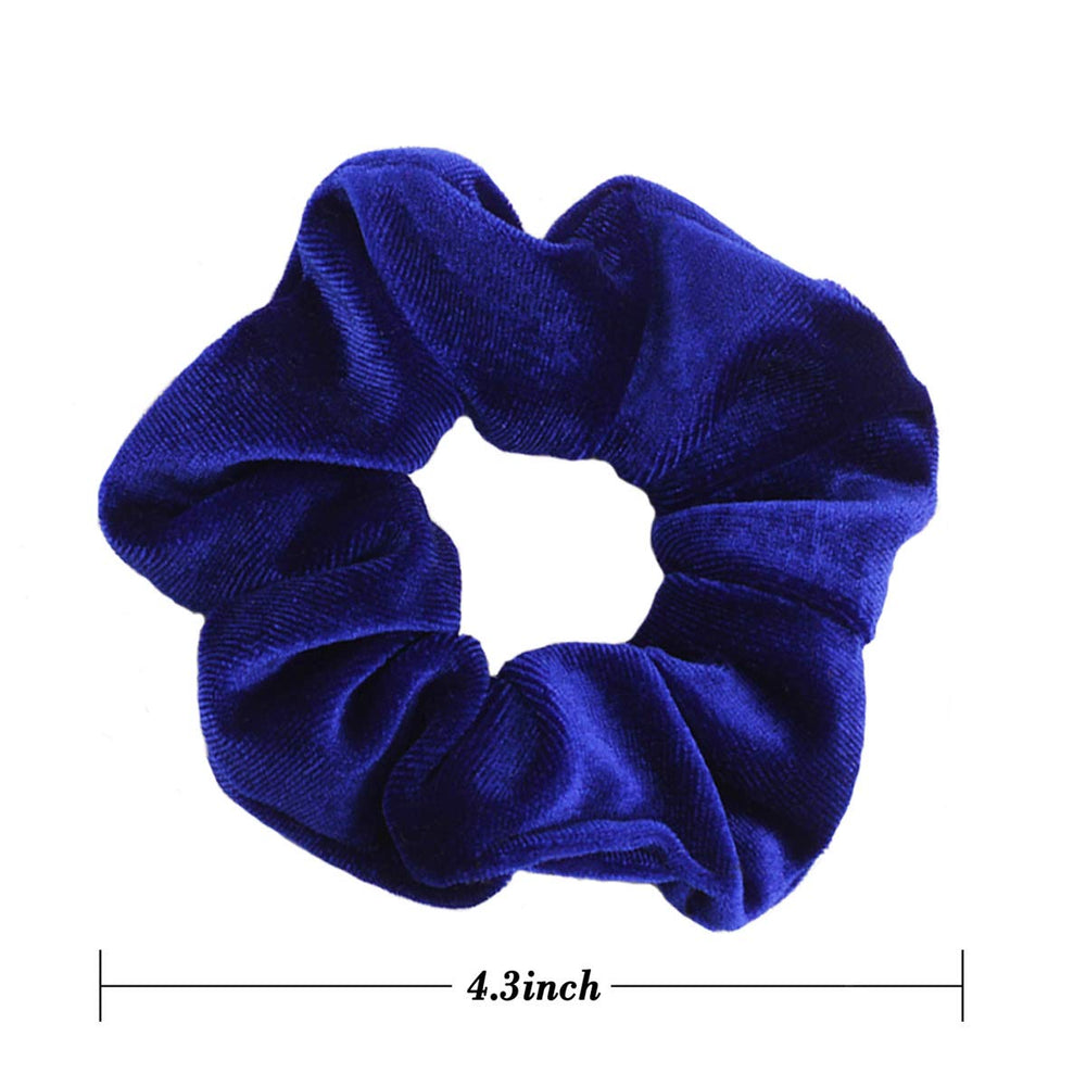 12 Pack Hair Scrunchies for Women Royal Blue Velvet Elastics Scrunchy Bobbles Soft Hair Bands Hair Ties